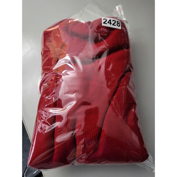 Vintage 80's Uniform Mills Cardigan Sweater Men Sz XL Red V NECK Knit USA Office - Picture 10 of 10